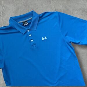Under Armour Polo Mens Large Blue Sportswear Golf Active Athletic Sportswear